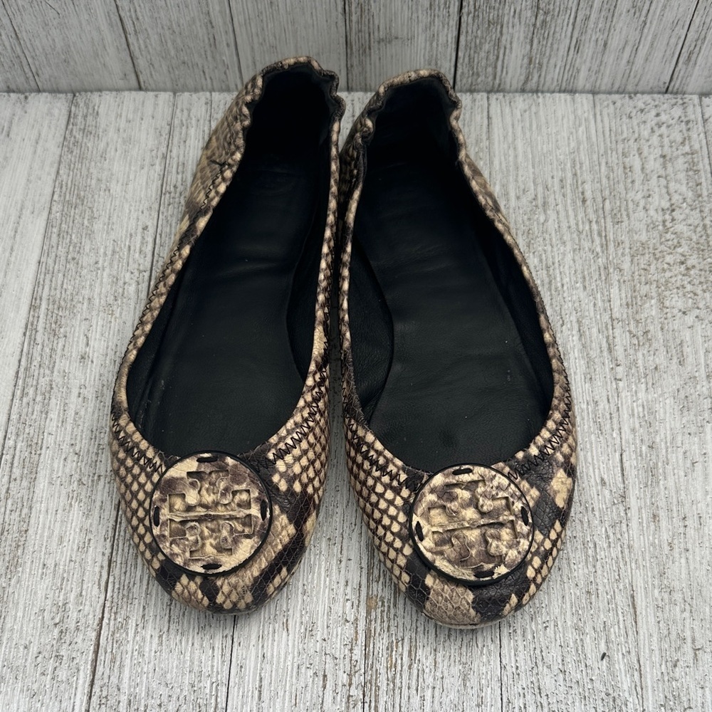 Tory Burch Snakeskin Pattern Minnie travel ballet flats